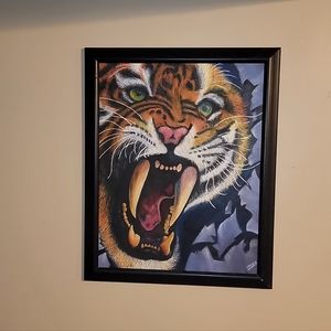 BEAUTIFUL VINTAGE OIL ON CANVAS PAINTING SIGNED BY ANNA 25X31 " FRAMED